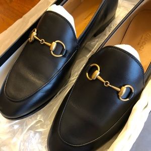 Gucci | Shoes | Gucci Jordaan Black Leather Loafers Size 375 | Poshmark